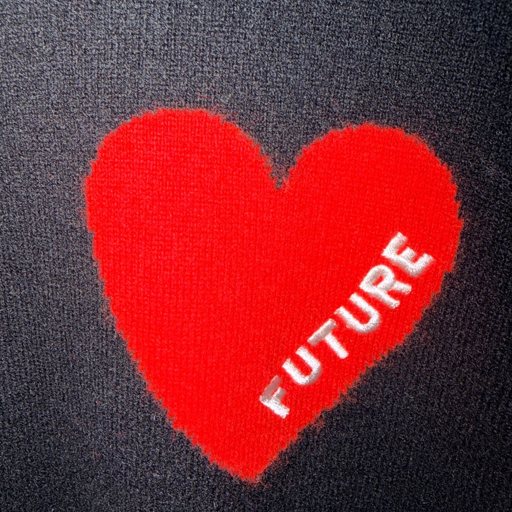 From Future Sweater Black Crewneck Two Tone 100% cashmerel Womens Medium - Picture 4 of 5